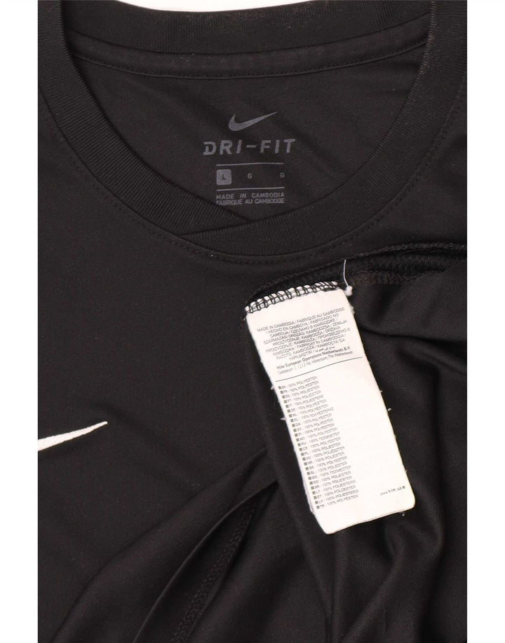 Nike Mens Dri Fit T-Shirt Top Large Black Polyester