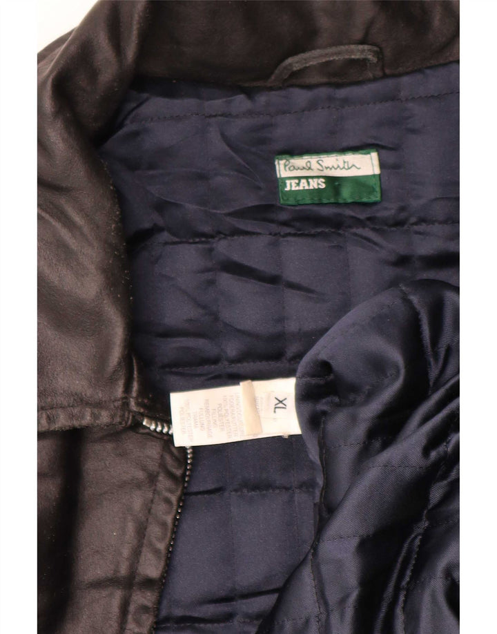 Paul Smith Mens Leather Jacket UK 42 XL Black