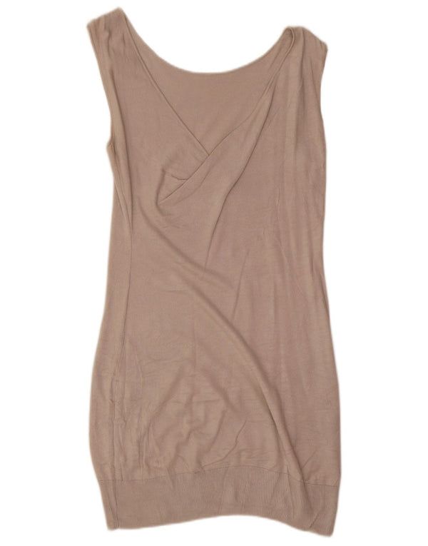 Massimo Dutti Womens Sleeveless Jumper Dress UK 12 Medium Beige