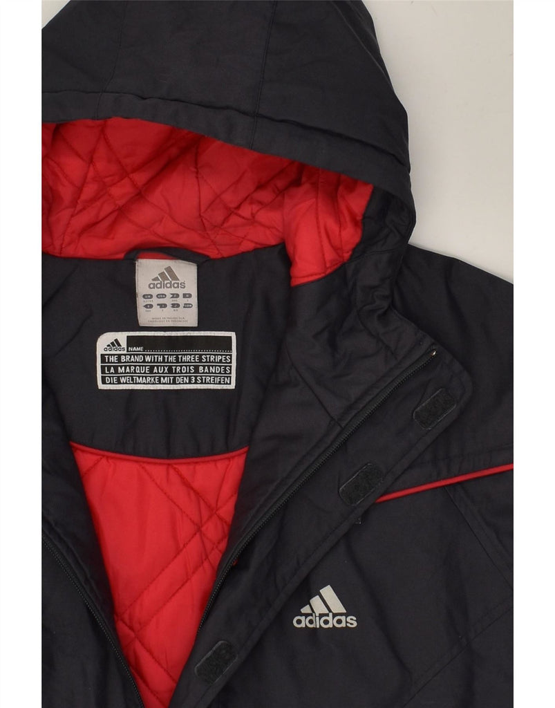 ADIDAS Mens Hooded Windbreaker Jacket UK 42/44 Large Grey Polyamide Vintage Adidas and Second-Hand Adidas from Messina Hembry 