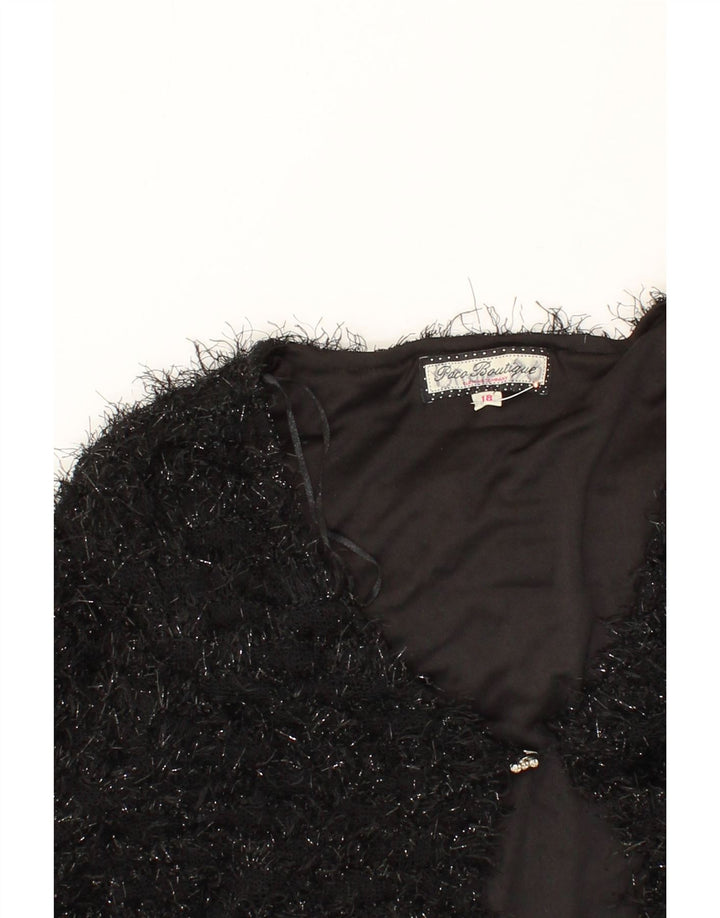 VINTAGE Womens Cardigan Top UK 18 XL Black Polyester Vintage Vintage and Second-Hand Vintage from Messina Hembry 