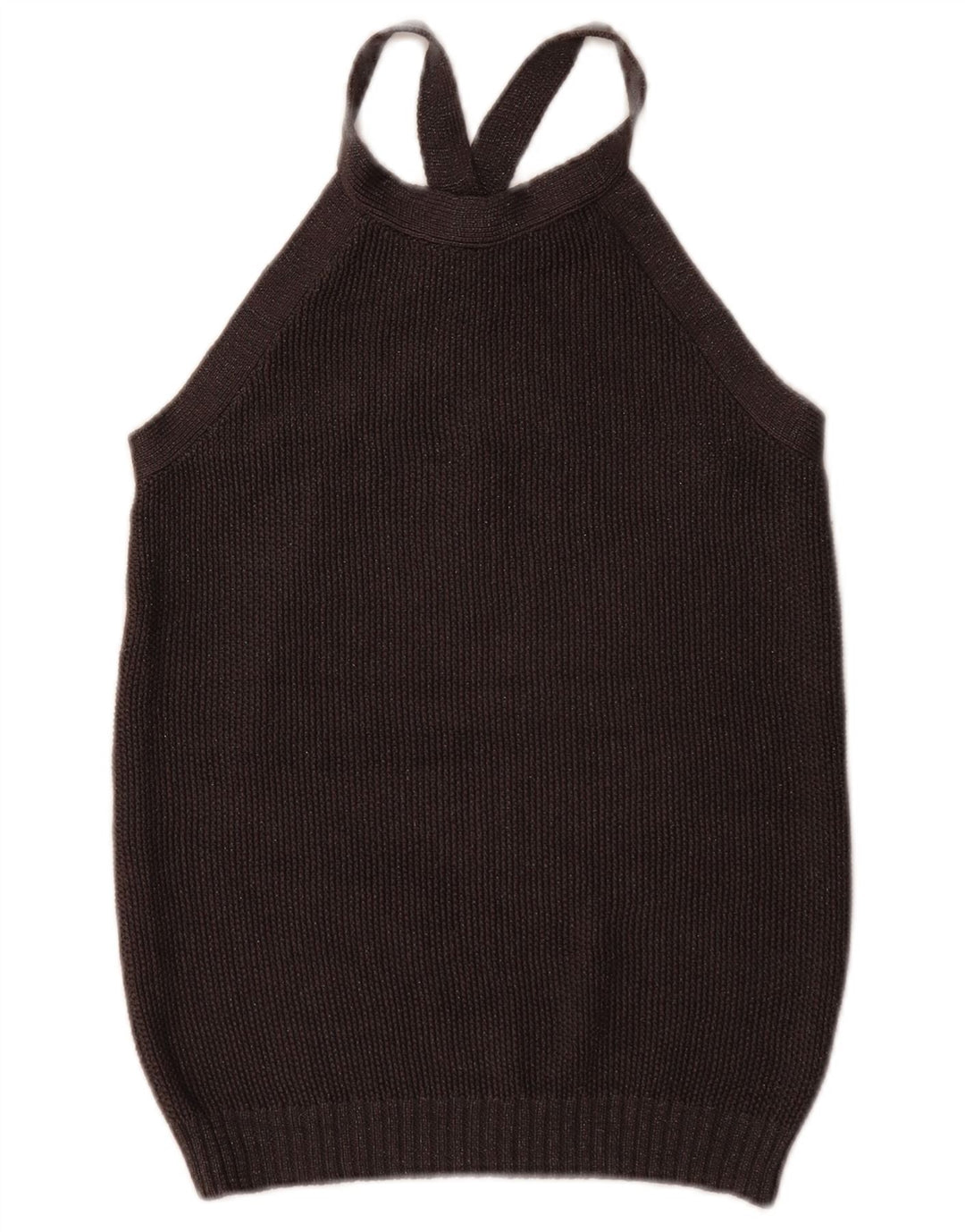 Massimo Dutti Womens Vest Tank Top UK 12 Medium Black Silk