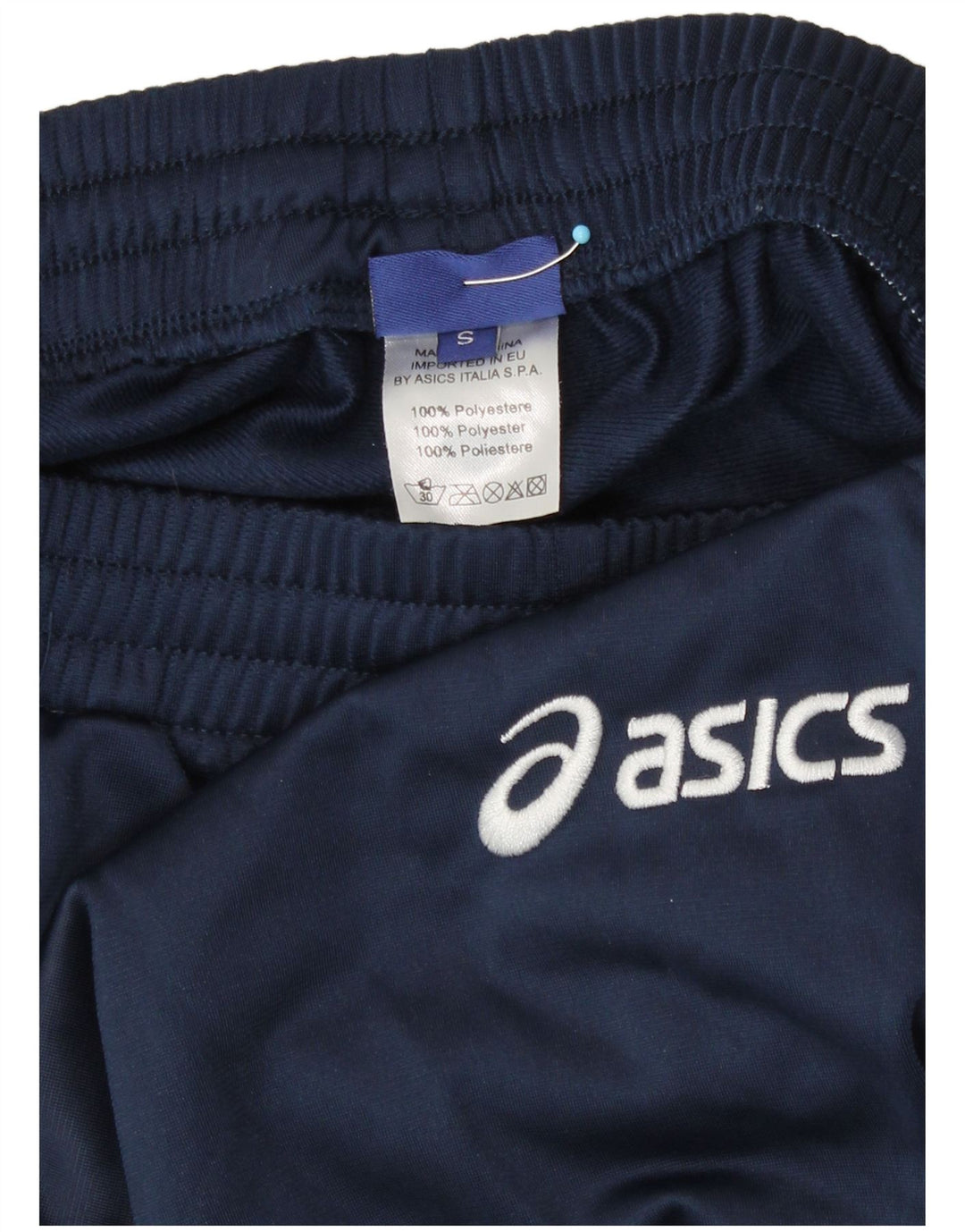 Asics Mens Tracksuit Trousers Small Navy Blue Polyester