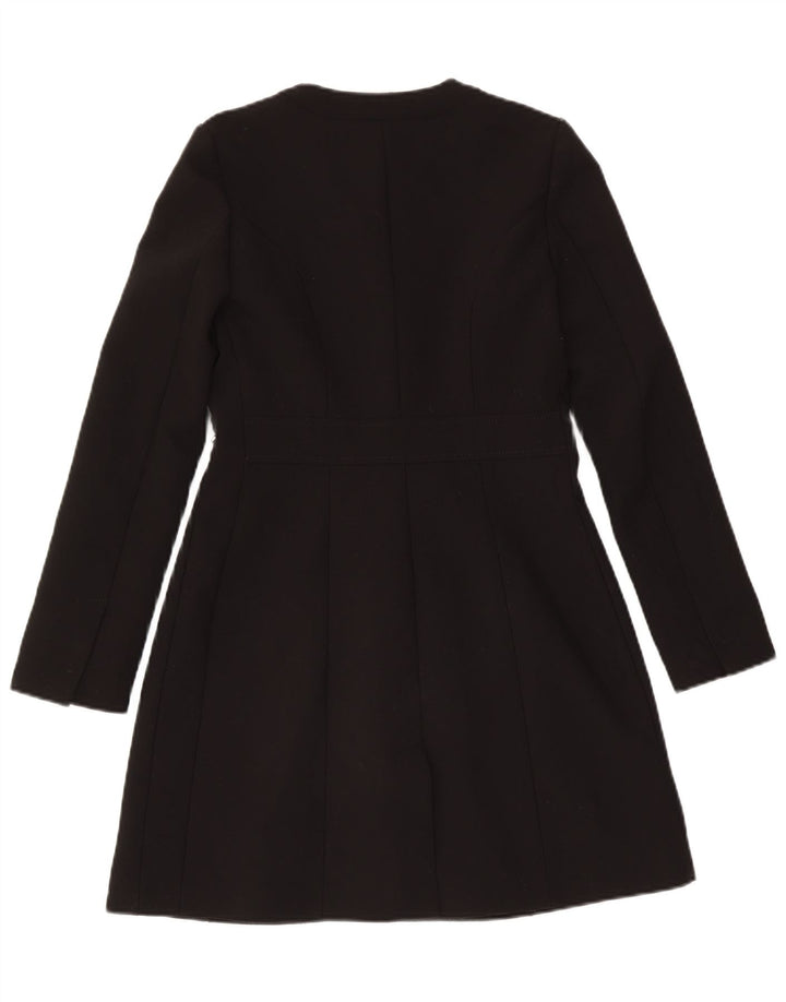 Elisabetta Franchi Womens Overcoat IT 40 Small Black Polyester
