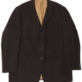 MARKS & SPENCER Mens Long 3 Button Blazer Jacket UK 42 XL Black Check Wool