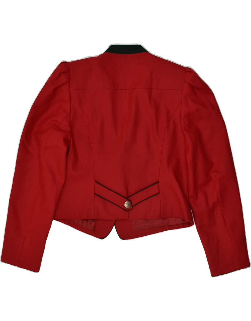 YOUR SIXTH SENSE Womens Crop 1 Button Blazer Jacket IT 44 Medium Red Vintage Your Sixth Sense and Second-Hand Your Sixth Sense from Messina Hembry 