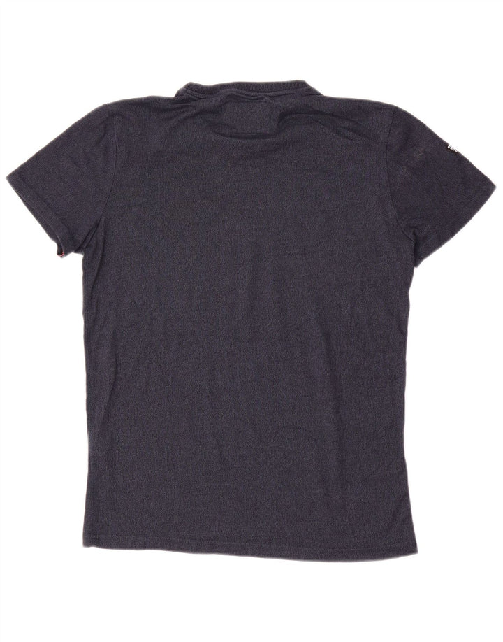 SUPERDRY Mens T-Shirt Top Medium Navy Blue Flecked Cotton