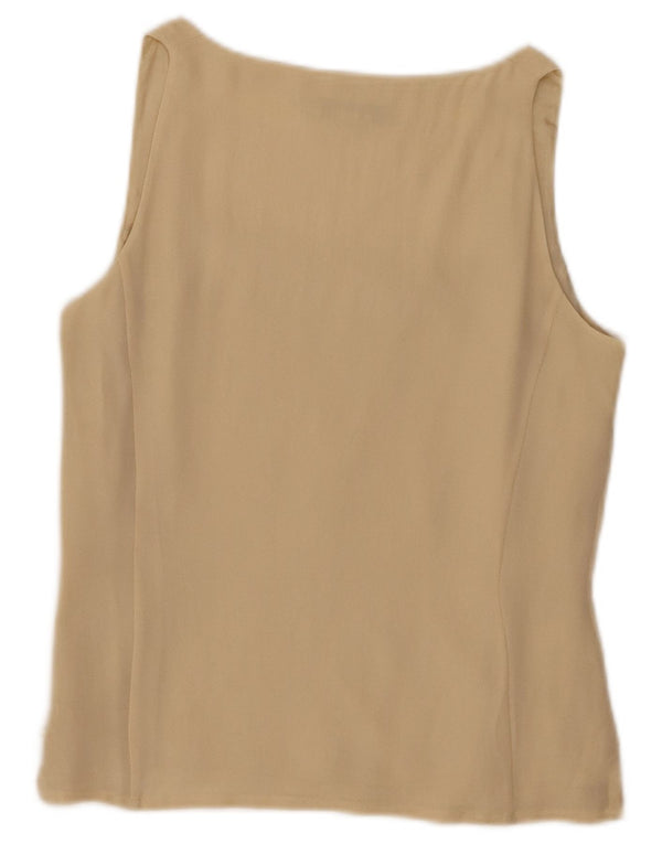 Blunauta Womens Sleeveless Blouse Top IT 42 Medium Beige Silk