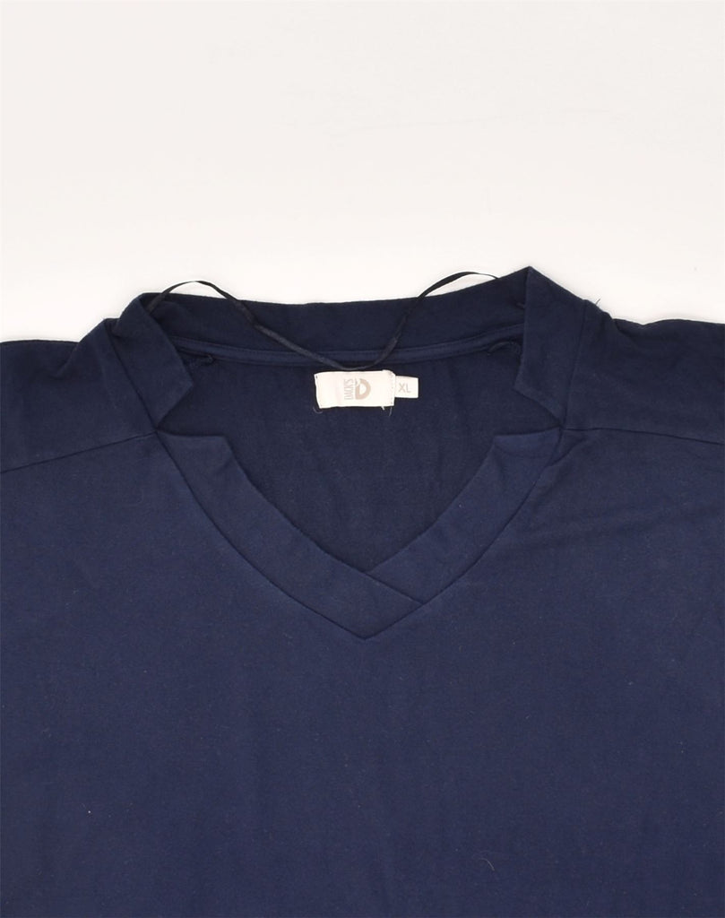 DACK'S Womens T-Shirt Top UK 18 XL Navy Blue Viscose | Vintage Dack's | Thrift | Second-Hand Dack's | Used Clothing | Messina Hembry 