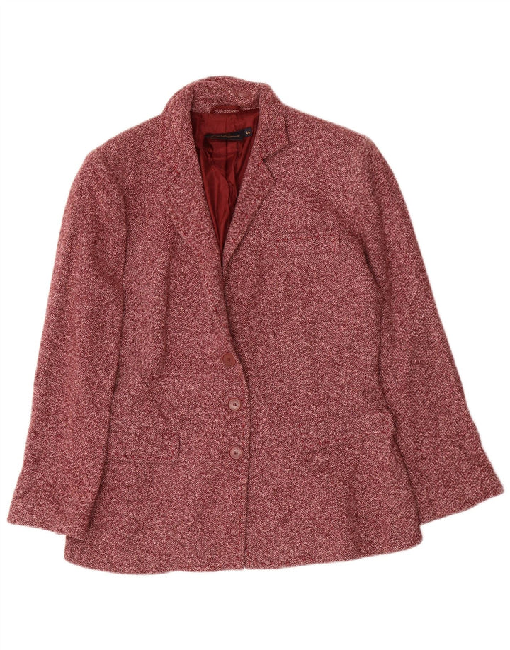 Luisa Spagnoli Womens 3 Button Blazer Jacket IT 44 Medium Red Flecked Wool