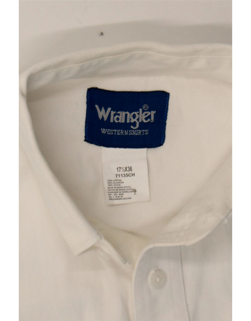 WRANGLER Mens Shirt Size 17 1/2 XL White Cotton Vintage Wrangler and Second-Hand Wrangler from Messina Hembry 