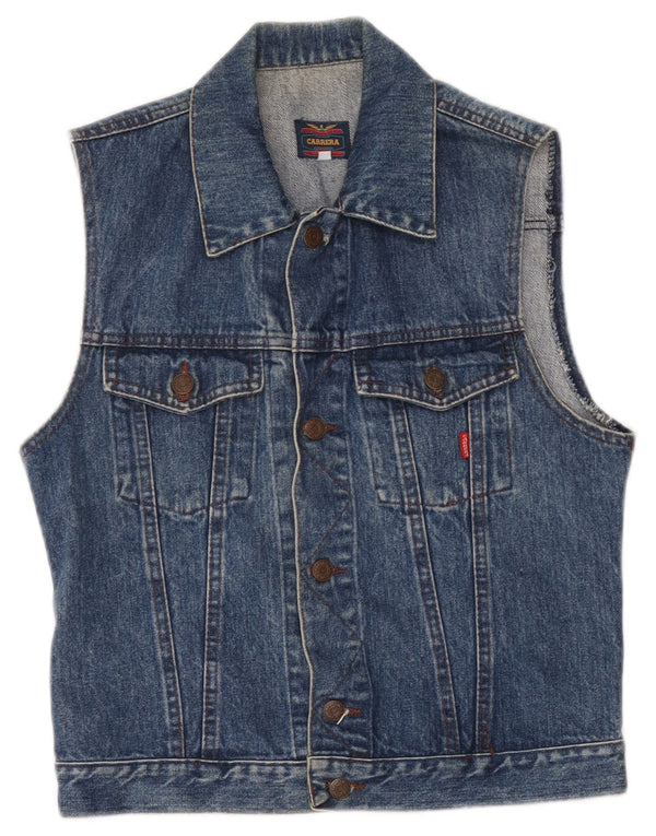 Carrera Mens Denim Gilet UK 36 Small Blue