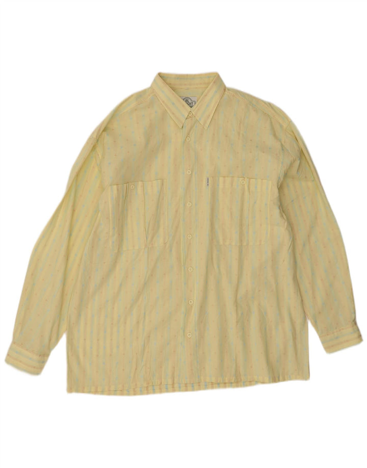 Al Bright Mens Shirt Size 43 Large Yellow Striped
