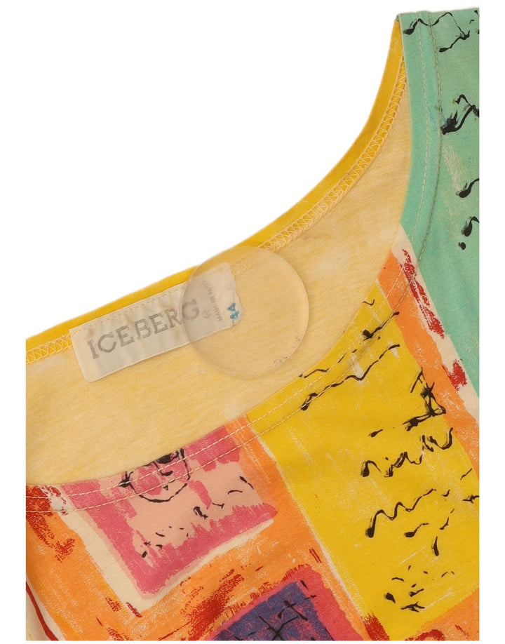 Iceberg Womens Graphic T-Shirt Top IT 44 Medium Yellow