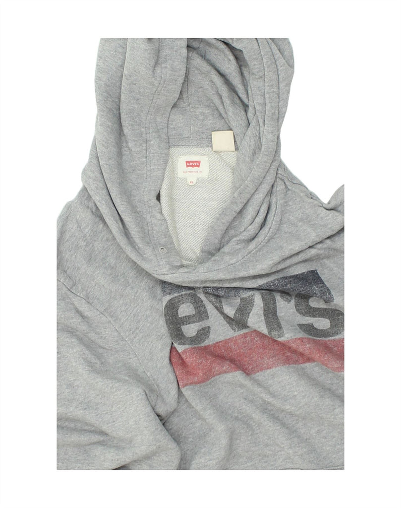 LEVI'S Mens Graphic Hoodie Jumper XL Grey Cotton | Vintage Levi's | Thrift | Second-Hand Levi's | Used Clothing | Messina Hembry 