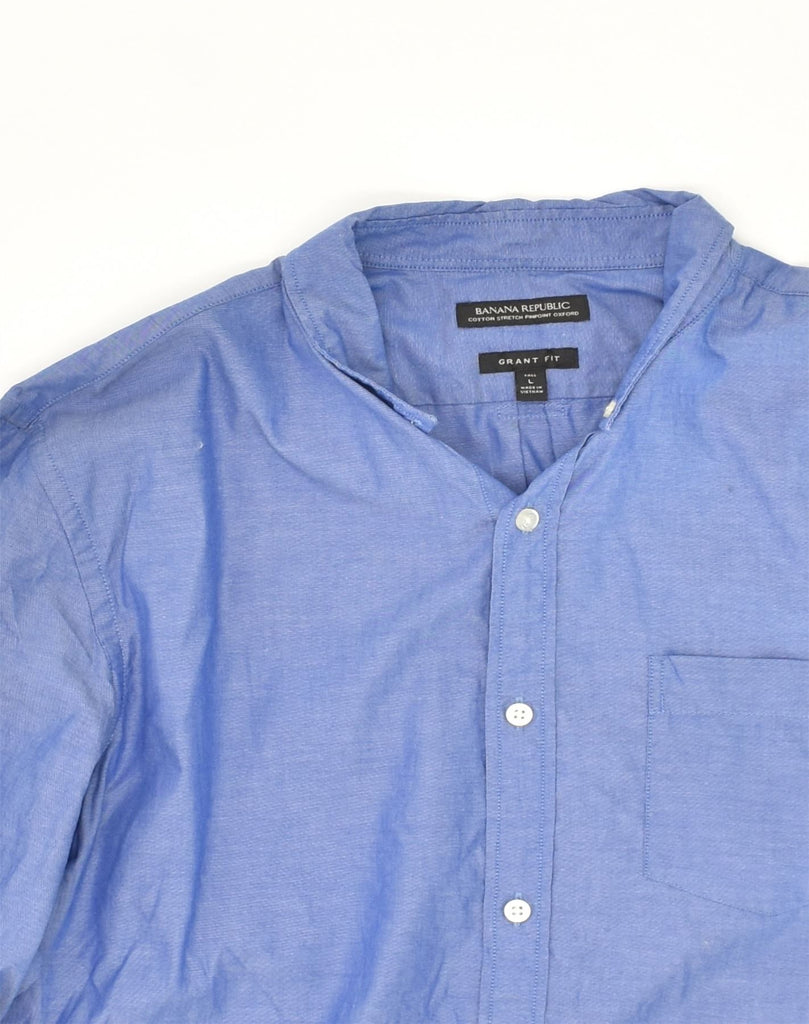 BANANA REPUBLIC Mens Grant Fit Shirt Large Blue Cotton | Vintage Banana Republic | Thrift | Second-Hand Banana Republic | Used Clothing | Messina Hembry 