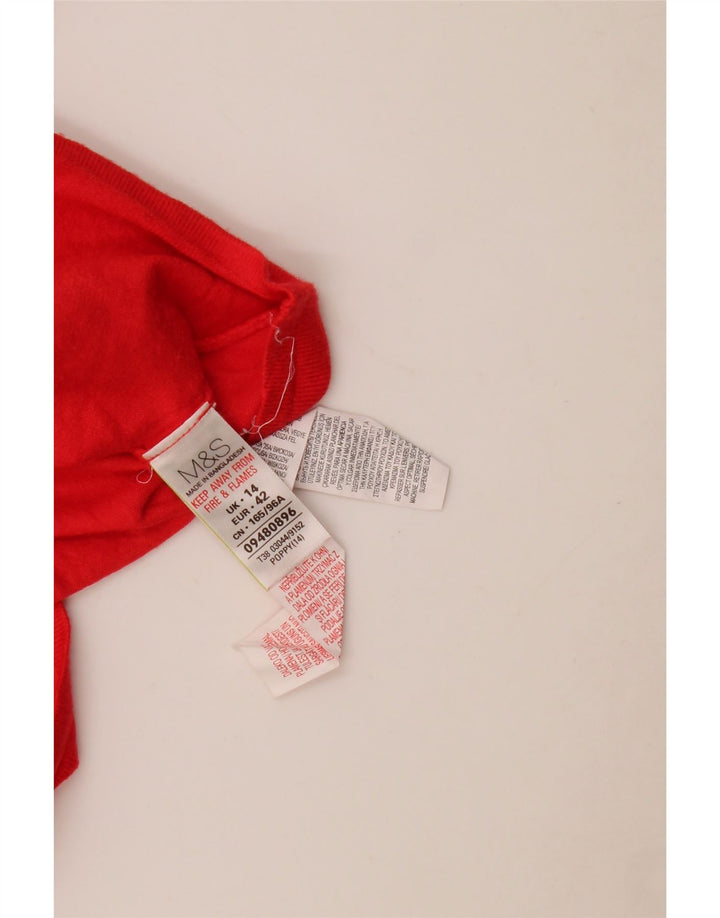 Marks & Spencer Womens Vest Tank Top UK 14 Large Red Viscose