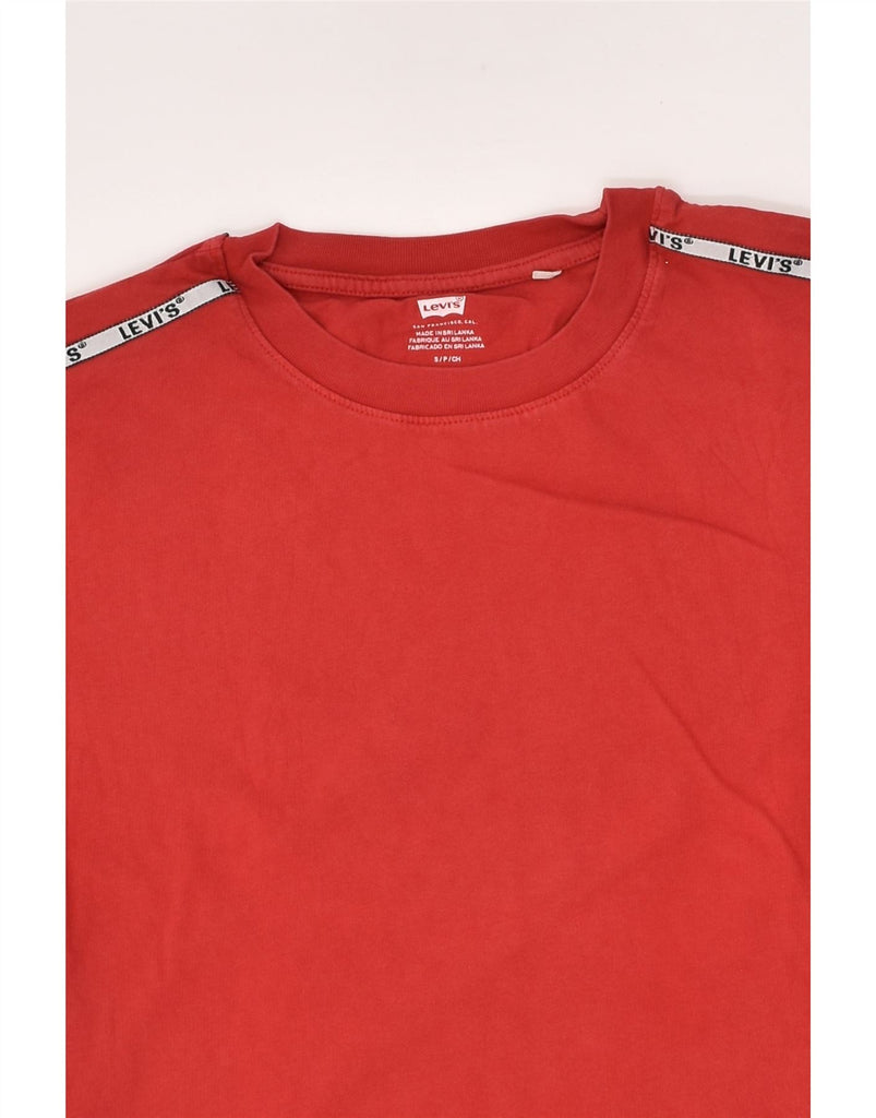 LEVI'S Womens Oversized Crop Graphic T-Shirt Top UK 10 Small Red | Vintage Levi's | Thrift | Second-Hand Levi's | Used Clothing | Messina Hembry 