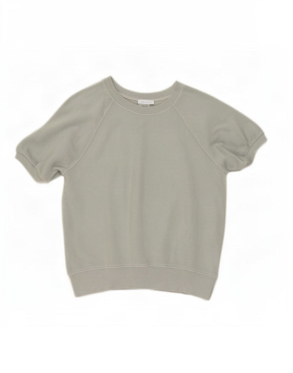 Gap Womens Short Sleeve Sweatshirt Jumper UK 14 Medium Green Cotton