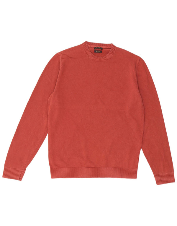Massimo Dutti Mens Crew Neck Jumper Sweater Medium Burgundy Cotton