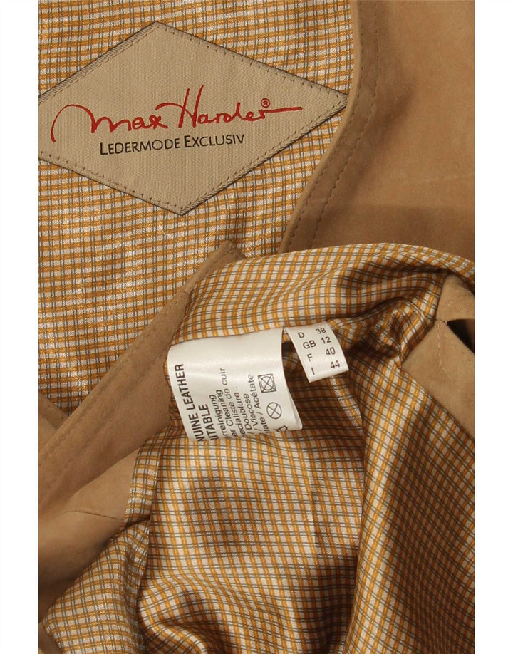 Max Harder Womens Suede Gilet UK 12 Medium Beige Leather