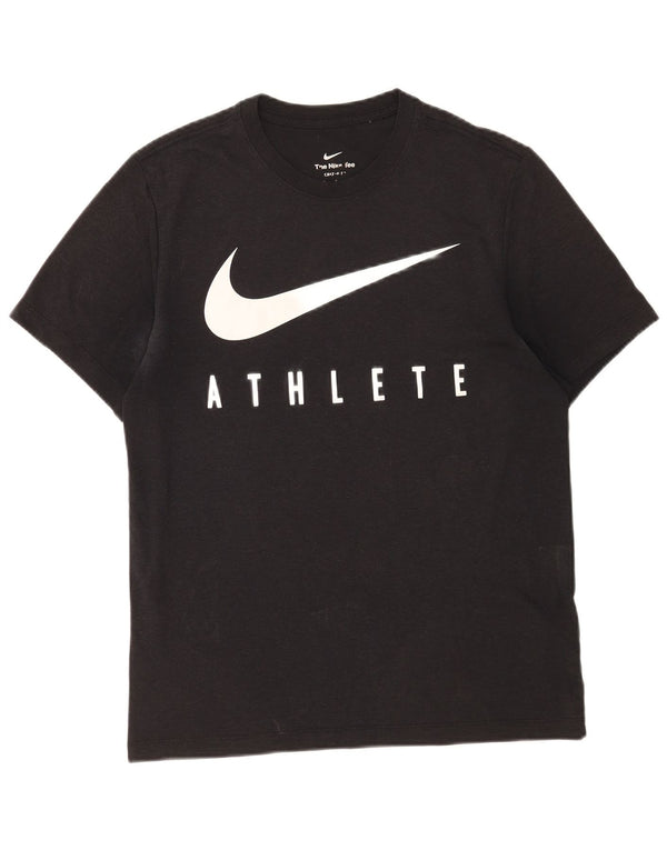 Nike Mens Dri Fit Graphic T-Shirt Top Medium Black Polyester