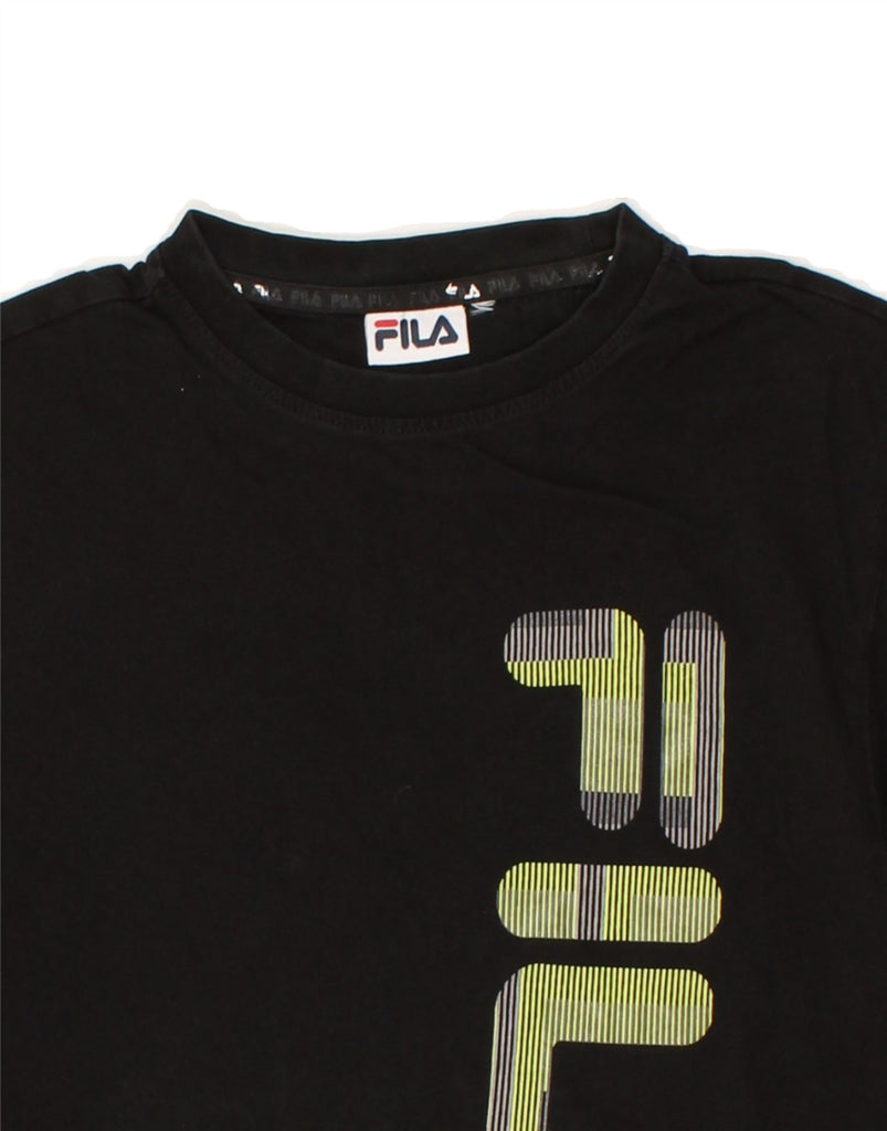 FILA Mens Graphic T-Shirt Top Small Black Cotton | Vintage Fila | Thrift | Second-Hand Fila | Used Clothing | Messina Hembry 