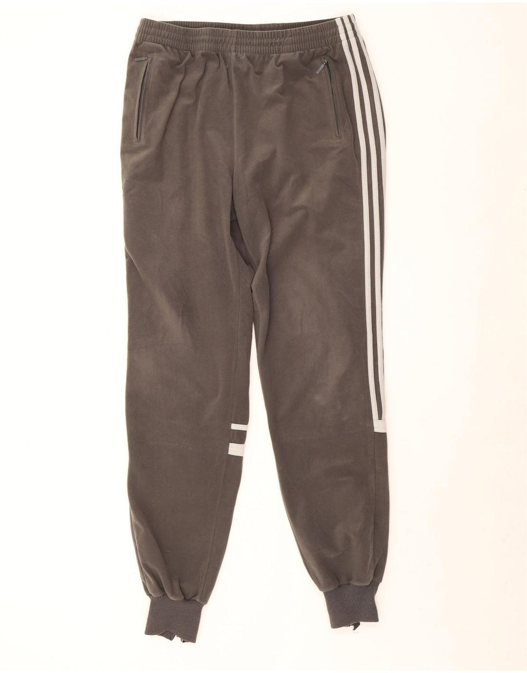 Adidas Mens Velour Tracksuit Trousers Joggers Large Grey Polyester