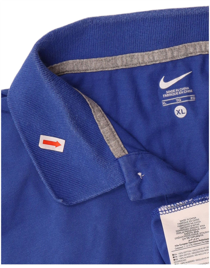 NIKE Mens Polo Shirt XL Blue Cotton