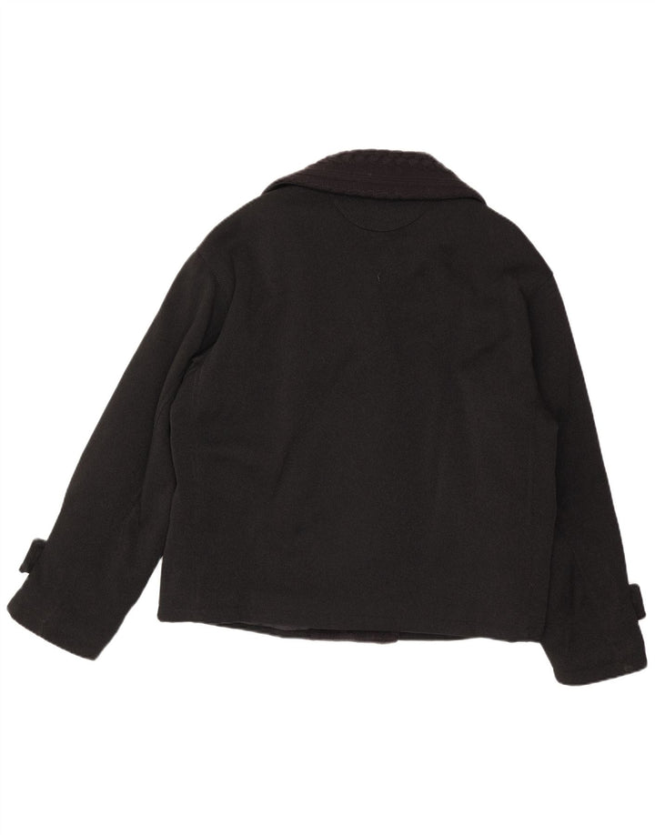 JC De Castelbajac Womens Oversized Pea Coat EU 42 Large Black Classic