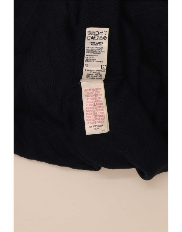 Marks & Spencer Womens Crew Neck Jumper Sweater UK 12 Medium Navy Blue