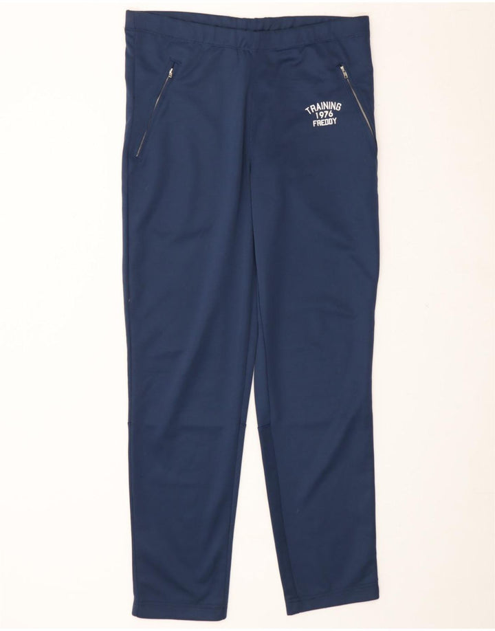 FREDDY Womens Tracksuit Trousers UK 14 Large Navy Blue Vintage Freddy and Second-Hand Freddy from Messina Hembry 