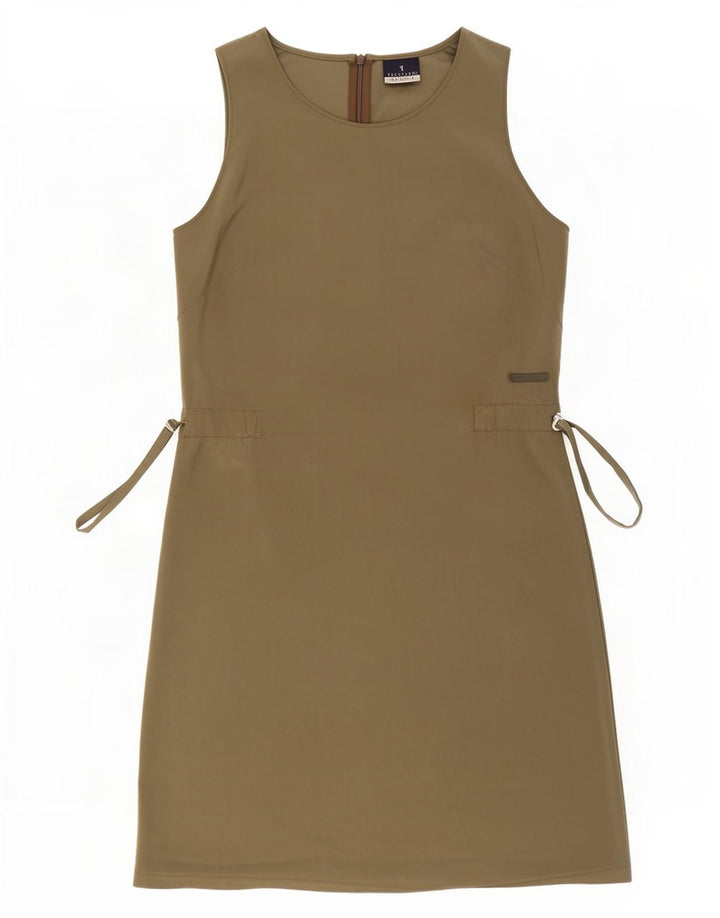 Trussardi Womens Sleeveless Sheath Dress IT 42 Medium Khaki Polyester