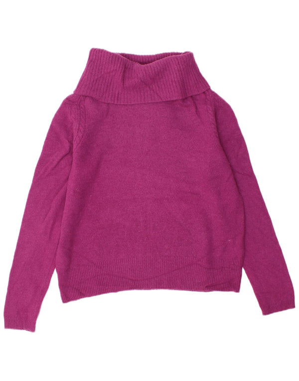 Laura Ashley Womens Roll Neck Jumper Sweater UK 16 Large Purple Lambswool