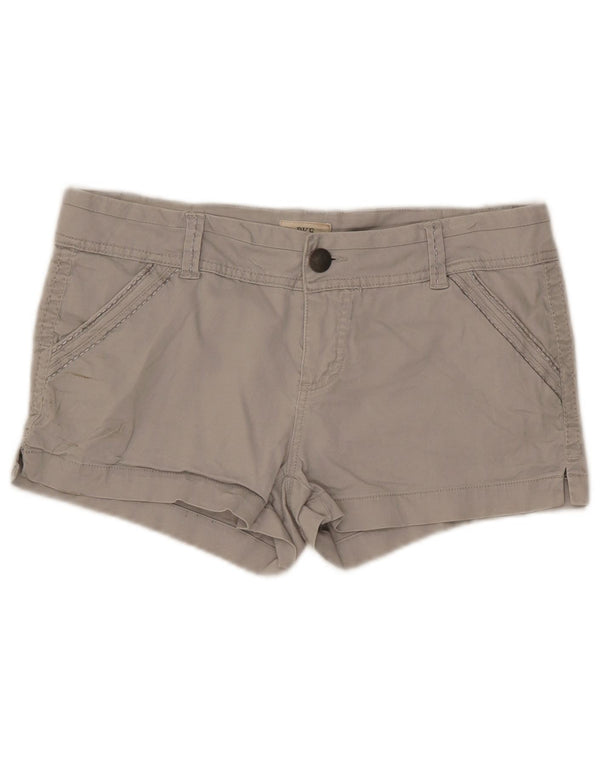 BKE Womens Low Waist Chino Shorts W30 Medium Grey Cotton