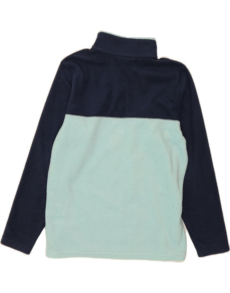 COLUMBIA Mens Button Neck Fleece Jumper Medium Turquoise Colourblock Vintage Columbia and Second-Hand Columbia from Messina Hembry 