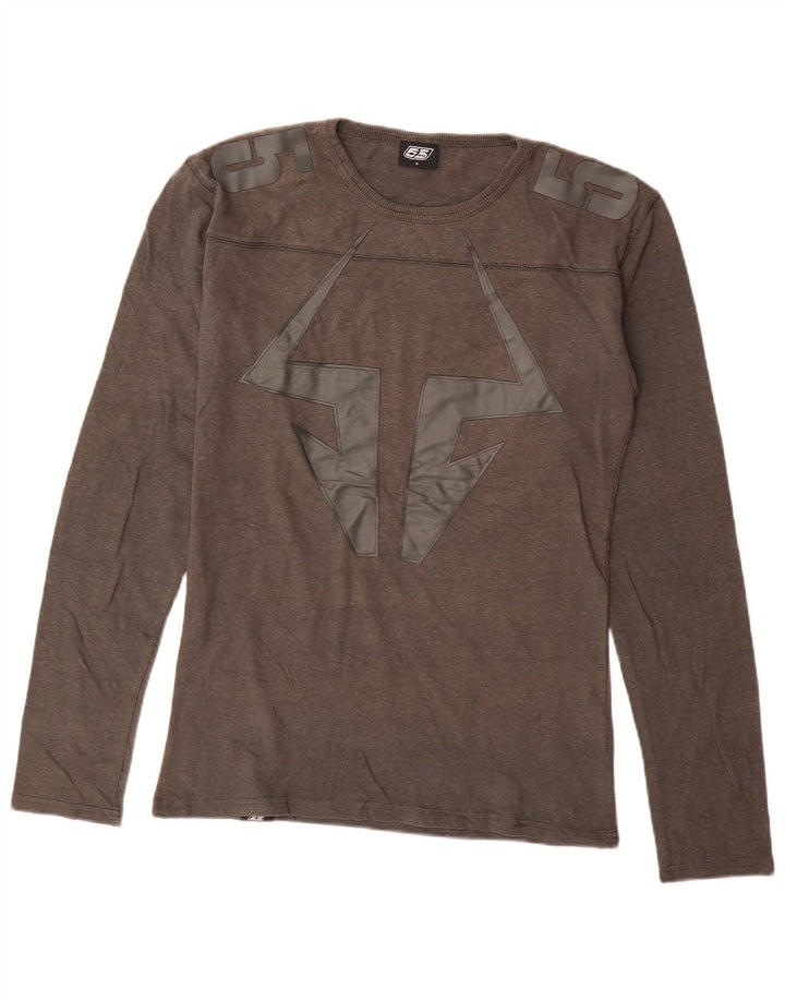 55DSL Mens Graphic Top Long Sleeve Medium Grey