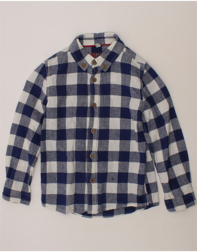 JOULES Boys Flannel Shirt 5-6 Years Navy Blue Check Cotton Vintage Joules and Second-Hand Joules from Messina Hembry 