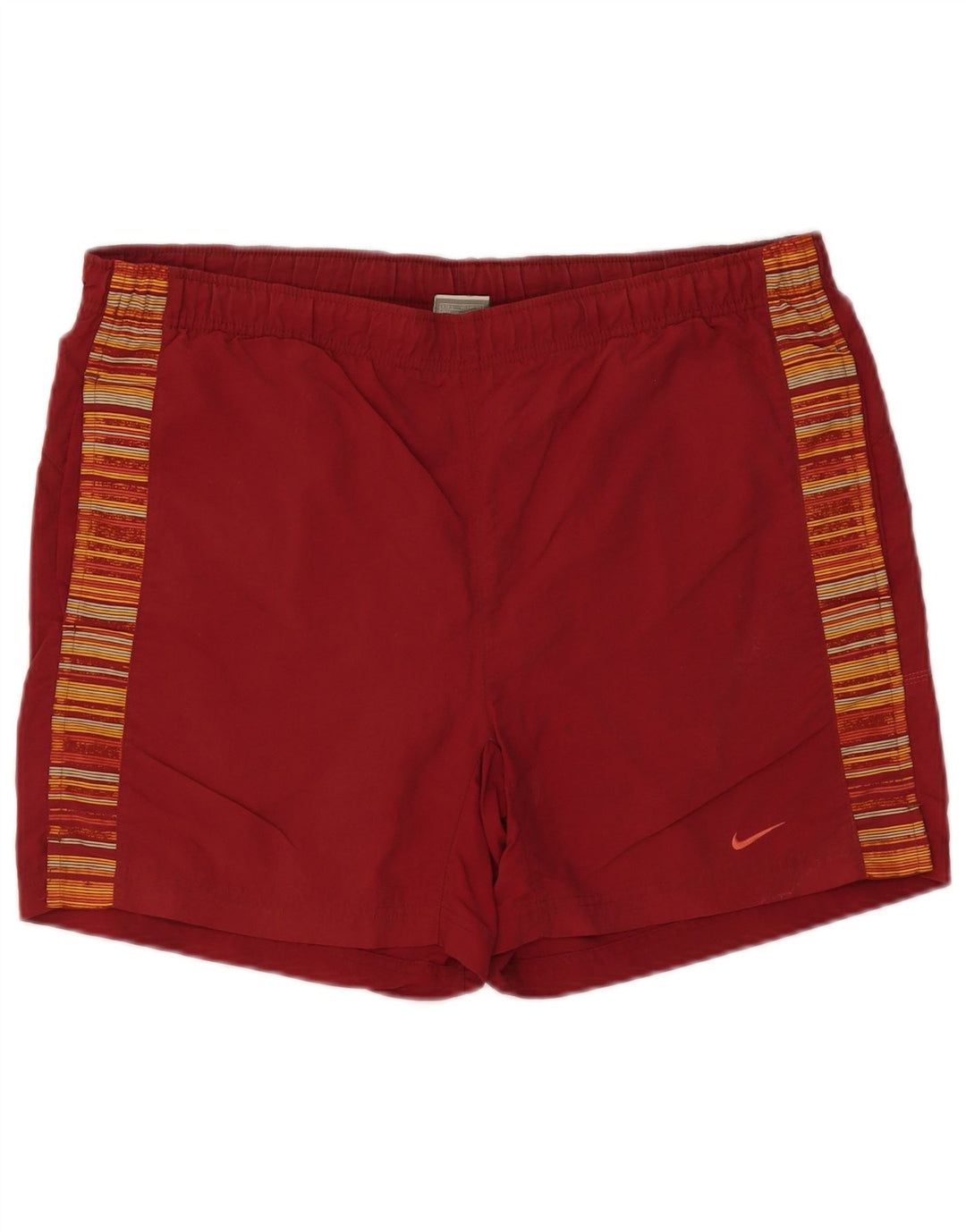 NIKE Mens Swimming Shorts Large Red Pinstripe Nylon