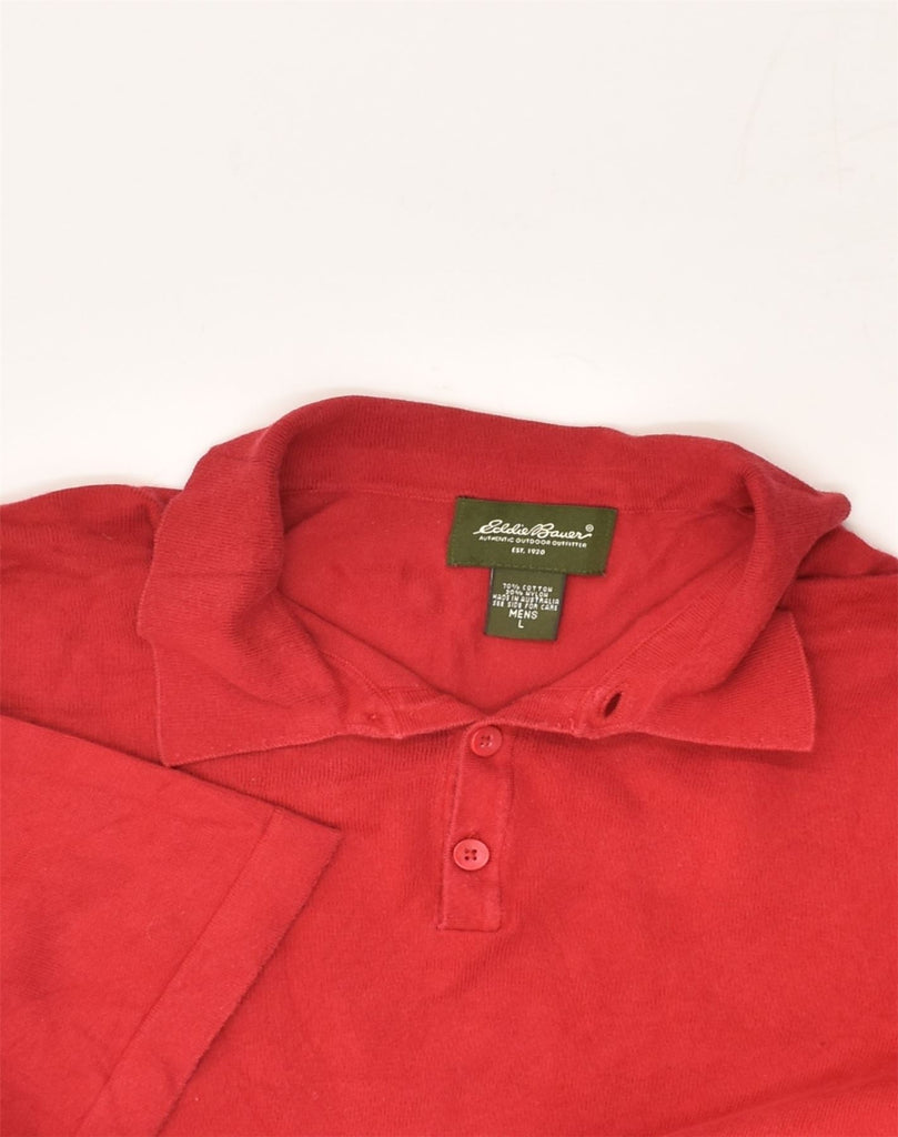 EDDIE BAUER Mens Polo Shirt Large Red Cotton | Vintage Eddie Bauer | Thrift | Second-Hand Eddie Bauer | Used Clothing | Messina Hembry 