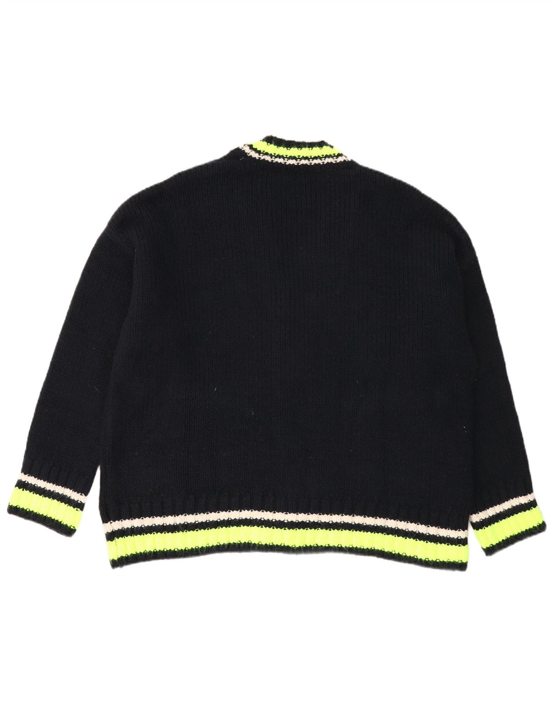 Zara Womens Oversized Cardigan Sweater UK 10 Small Black Colourblock