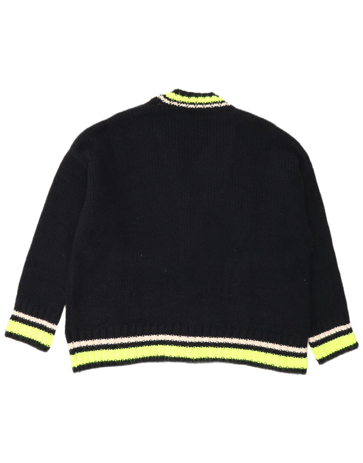 Zara Womens Oversized Cardigan Sweater UK 10 Small Black Colourblock