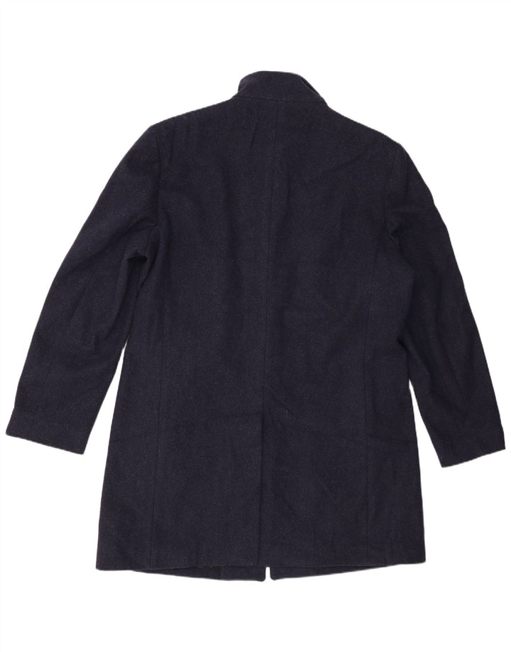 Marks & Spencer Mens Overcoat UK 42 XL Navy Blue Wool
