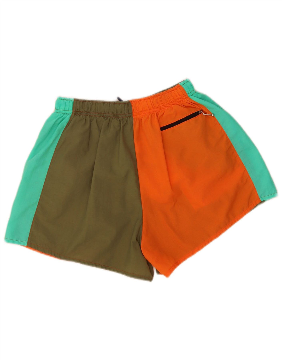 Vintage Mens Graphic Sport Shorts Small  Multicoloured Colourblock