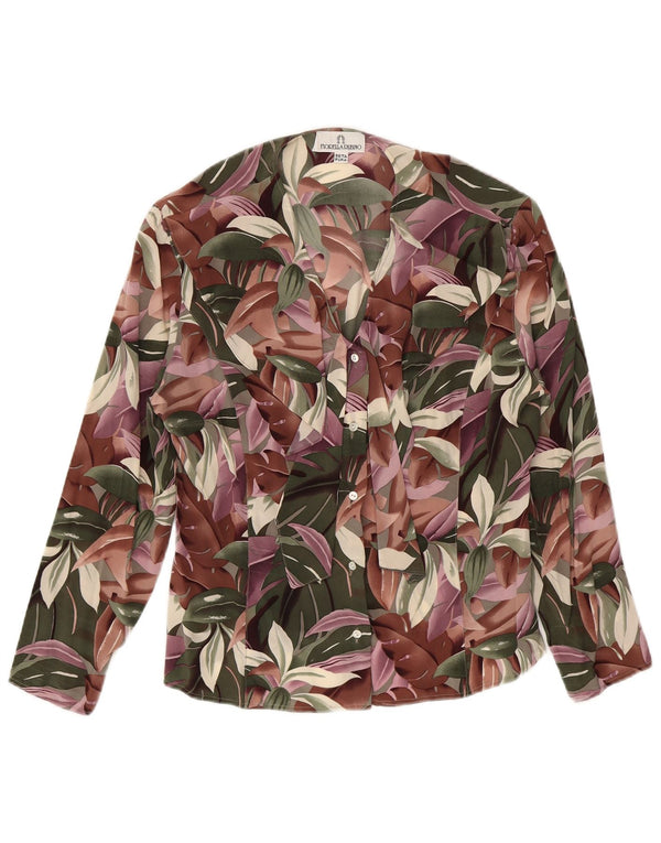 Fiorella Rubino Womens Shirt Blouse UK 14 Large Multicoloured Floral Silk