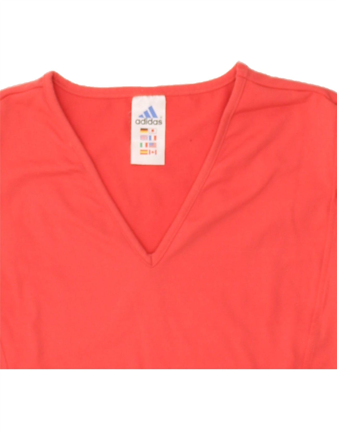 ADIDAS Womens T-Shirt Top UK 12 Medium Red | Vintage Adidas | Thrift | Second-Hand Adidas | Used Clothing | Messina Hembry 
