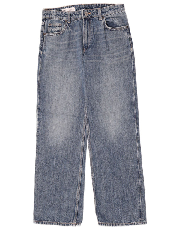 Zara Womens High Rise Wide Leg Jeans EU 36 XS W26 L30 Blue Cotton
