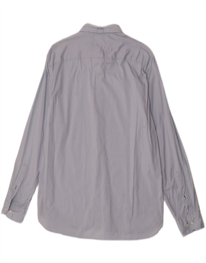 Tommy Hilfiger Mens Regular Fit Shirt Large Blue Cotton