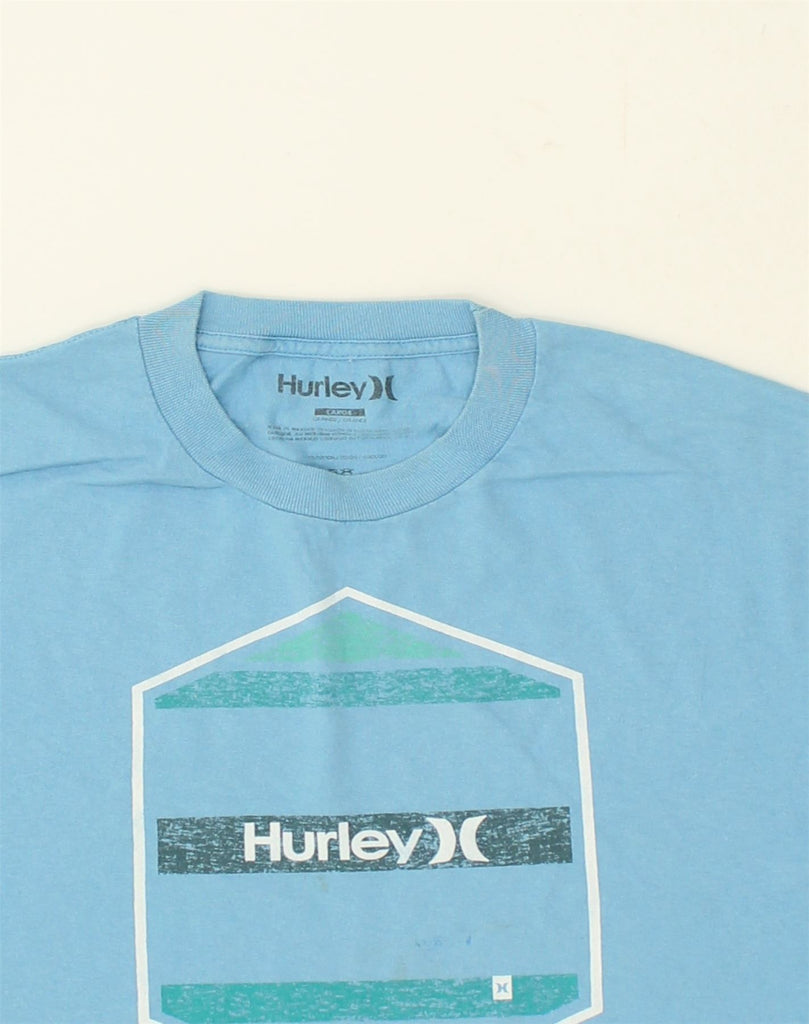 HURLEY Mens Graphic T-Shirt Top Large Blue Cotton | Vintage Hurley | Thrift | Second-Hand Hurley | Used Clothing | Messina Hembry 