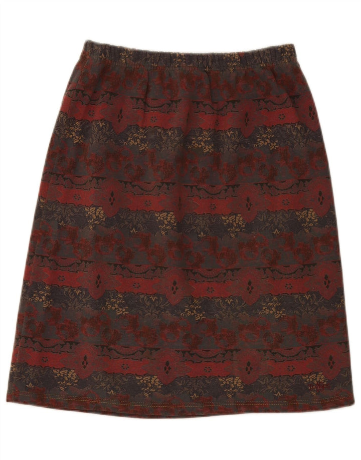 COLMAR Womens A-Line Skirt Large W32  Maroon Floral Cotton